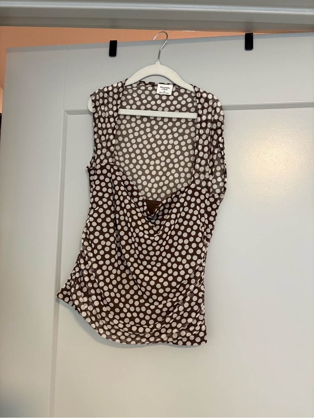 Abercrombie Brown Polka Dot Top